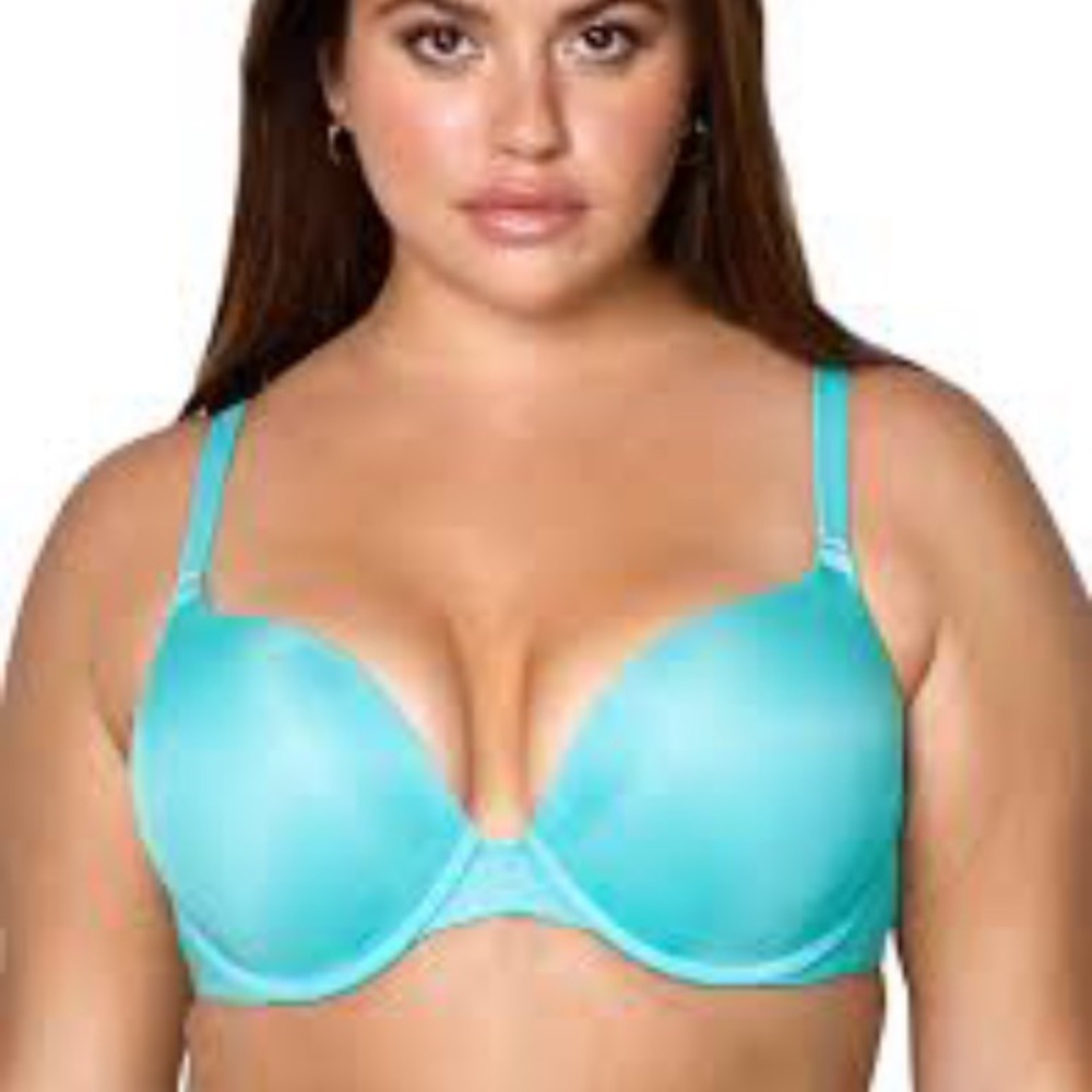 VICTORIAS SECRET Perfect Coverage Underwire Light Padding Turquoise Bra | 38DD